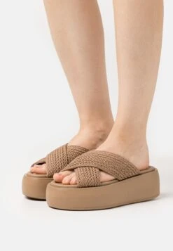 Calvin Klein Bubble Woven - Muiltjes Met Hak - Beige