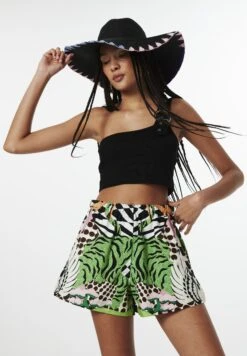 Twist Relaxed Fit Patterned - Shorts - Green