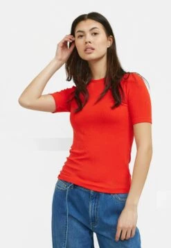 Soft Rebels Srfenja Ss- T-Shirt Basic - Rococco Red