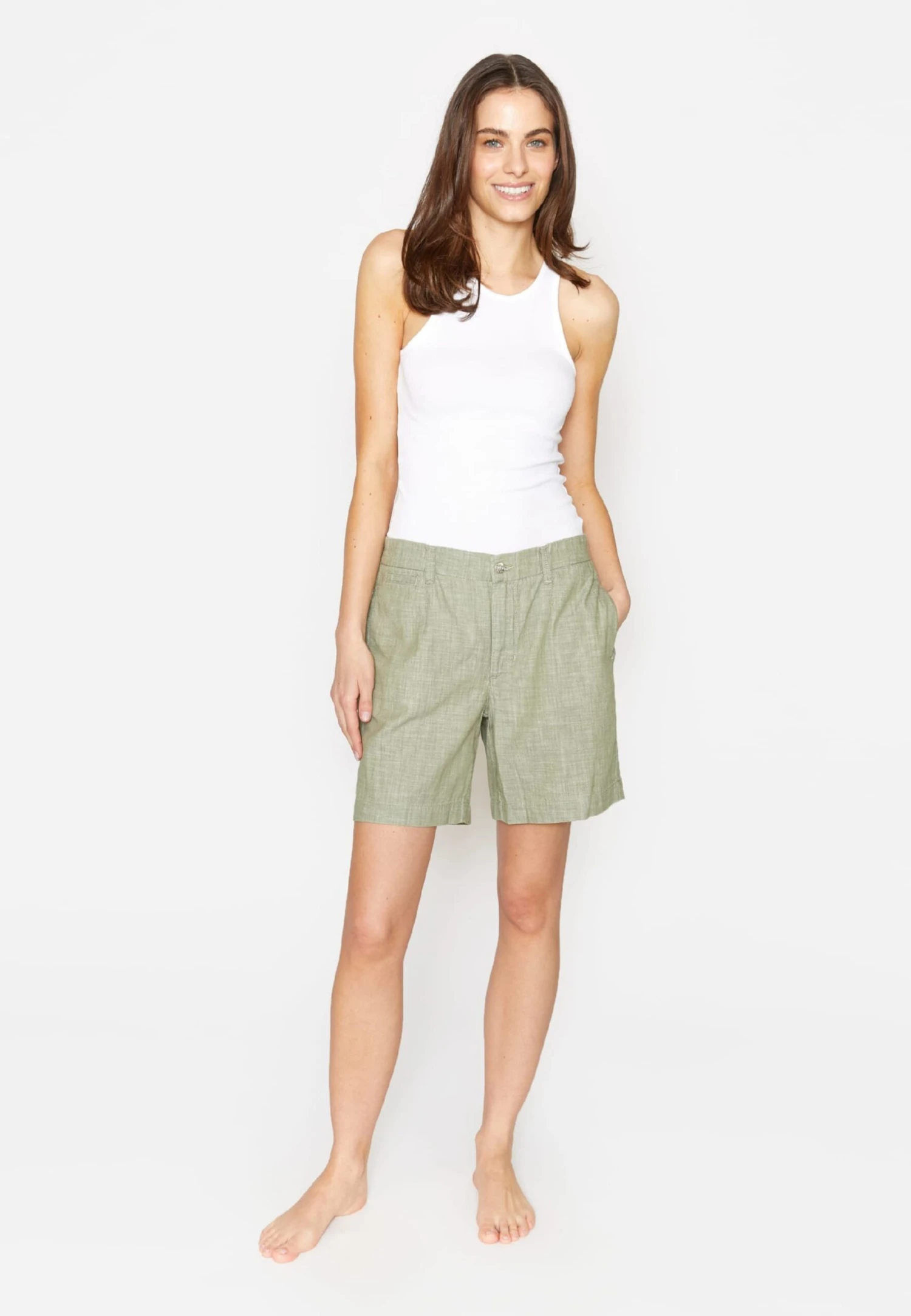 Angels Wide Leg Mit Leichtem- Shorts - Khaki 2 Angels Wide Leg Mit Leichtem- Shorts - Khaki - Afbeelding 2