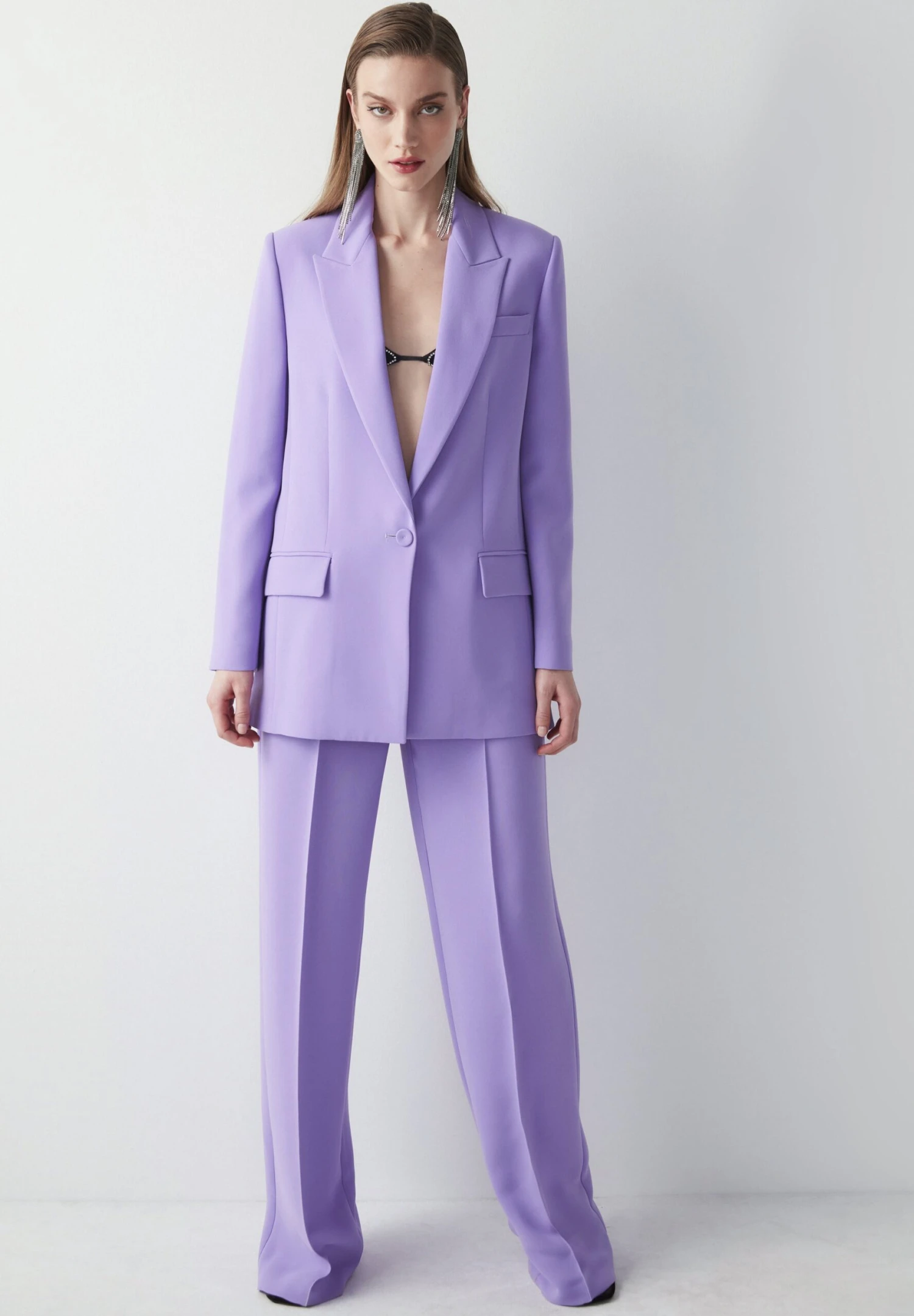 Ipekyol Relaxed Fit Mono Collar With Stitch Detail - Halflange Jas - Lavander 5 Ipekyol Relaxed Fit Mono Collar With Stitch Detail - Halflange Jas - Lavander - Afbeelding 5