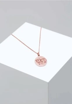 Elli World Map - Ketting - Rose Gold-Coloured