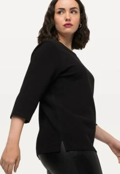Ulla Popken Quer Rundhals 3/4-Arm - Longsleeve - Schwarz -Kleding Discount Winkel 100b03c57b3b4cae97142b86bfa72593