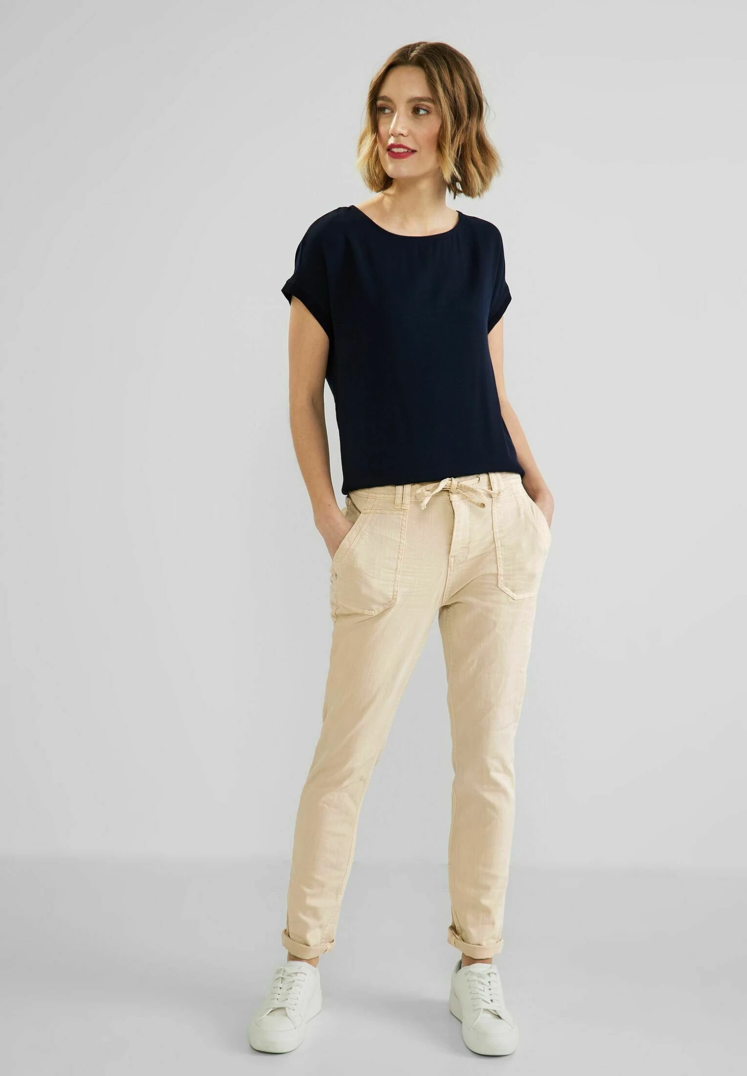 STREET ONE Slim Fit Jeans - Beige 2 STREET ONE Slim Fit Jeans - Beige - Afbeelding 2