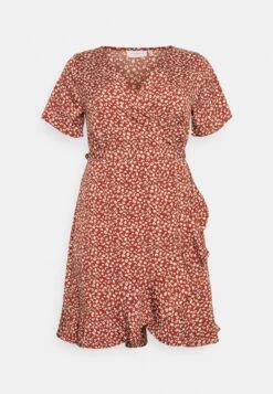 ONLY CARMAKOMA Carlivia V Neck Wrap - Jurk - Henna