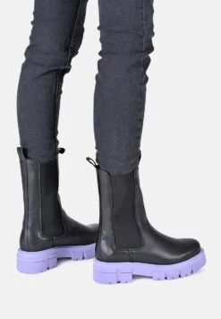 Apple Of Eden Enkellaarsjes Met Plateauzool - Schwarz Lila