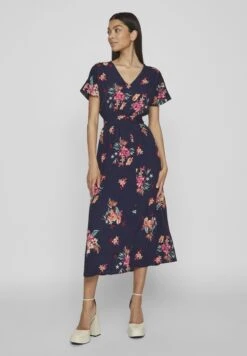 Vila Midi Kurzärmeliges - Blousejurk - Navy Blazer