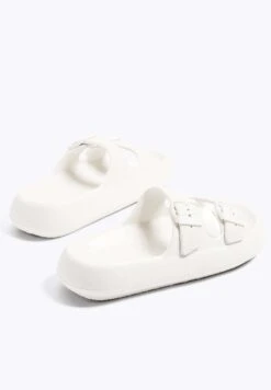 Oysho Buckle Moulded - Badslippers - White -Kleding Discount Winkel 23824c3d2a9d4ccc9c74efdbaedc09c3