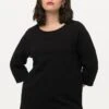 Ulla Popken Quer Rundhals 3/4-Arm - Longsleeve - Schwarz