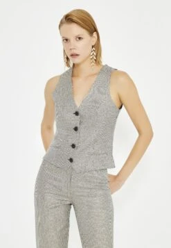 Houndstooth Patterned- Bodywarmer - Gold