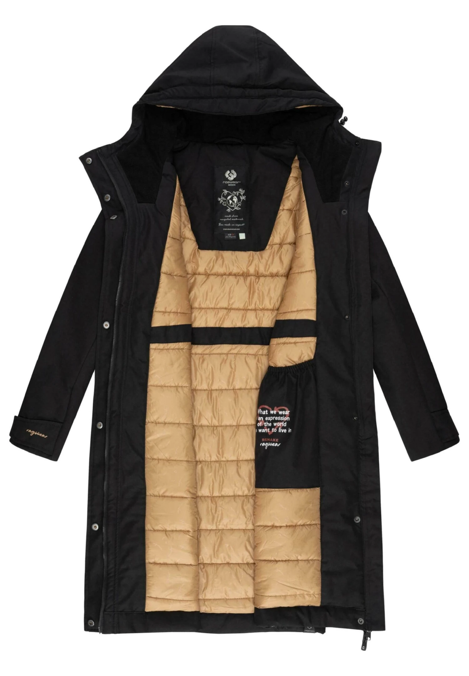 Ragwear Wintermantel Refutura Remake - Winterjas - Black 3 Ragwear Wintermantel Refutura Remake - Winterjas - Black - Afbeelding 3