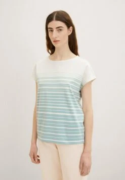 Tom Tailor Gestreiftes - T-Shirt Print - Blue Gradient Stripe