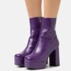 Lamoda Making Moves- Enkellaarsjes Met Hoge Hak - Purple