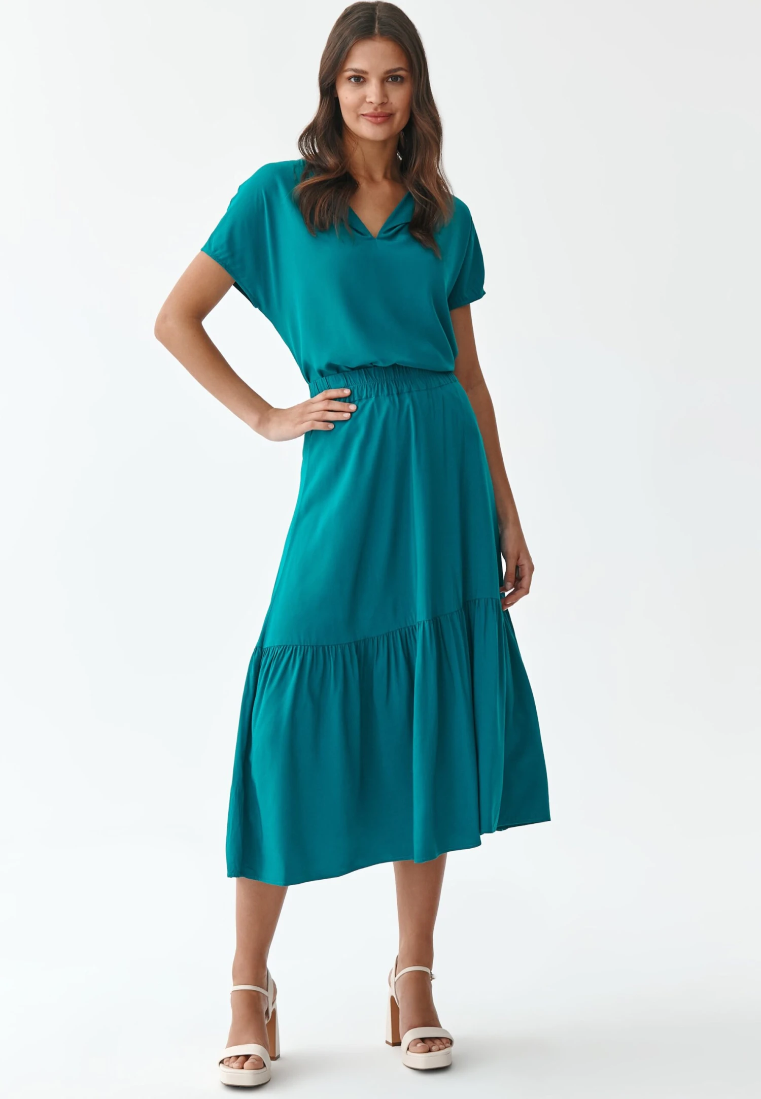 Samoa - A-Lijn Rok - Turquise 2 Samoa - A-Lijn Rok - Turquise - Afbeelding 2