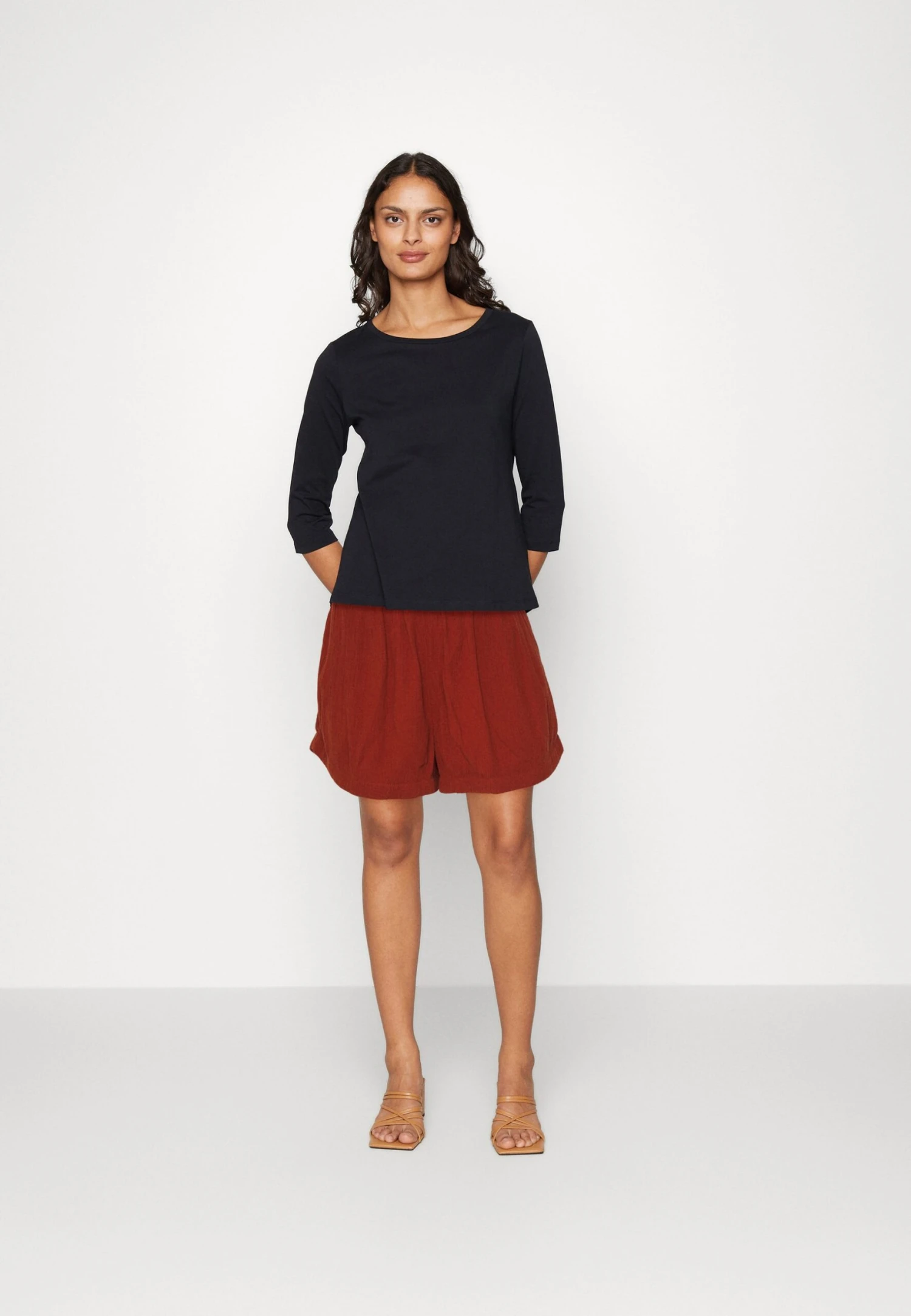 Edc By Esprit Crinkle - Shorts - Terracotta 2 Edc By Esprit Crinkle - Shorts - Terracotta - Afbeelding 2