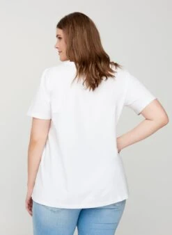 Zizzi T-Shirt Basic - White -Kleding Discount Winkel 431c9fb558b94e828d16fc9ac32c85a4