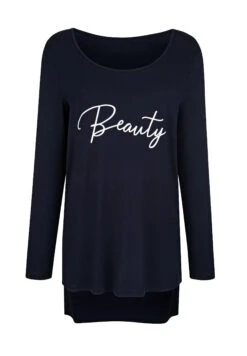 Longsleeve - Marineblau,Weiß