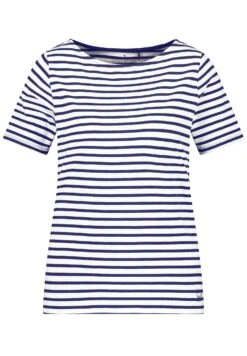Gerry Weber 1/2 Arm Gestreiftes - T-Shirt Print - Blau Ecru Weiss Ringel 10 Gerry Weber 1/2 Arm Gestreiftes - T-Shirt Print - Blau Ecru Weiss Ringel -Kleding Discount Winkel 4da29f3005914e9da6fdd530002bb20a