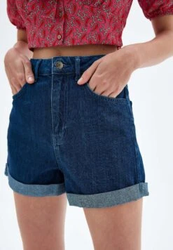 Double Leg - Jeansshort - Navy Blue -Kleding Discount Winkel 57907bbc6b77488e98fbb0d7b2916490