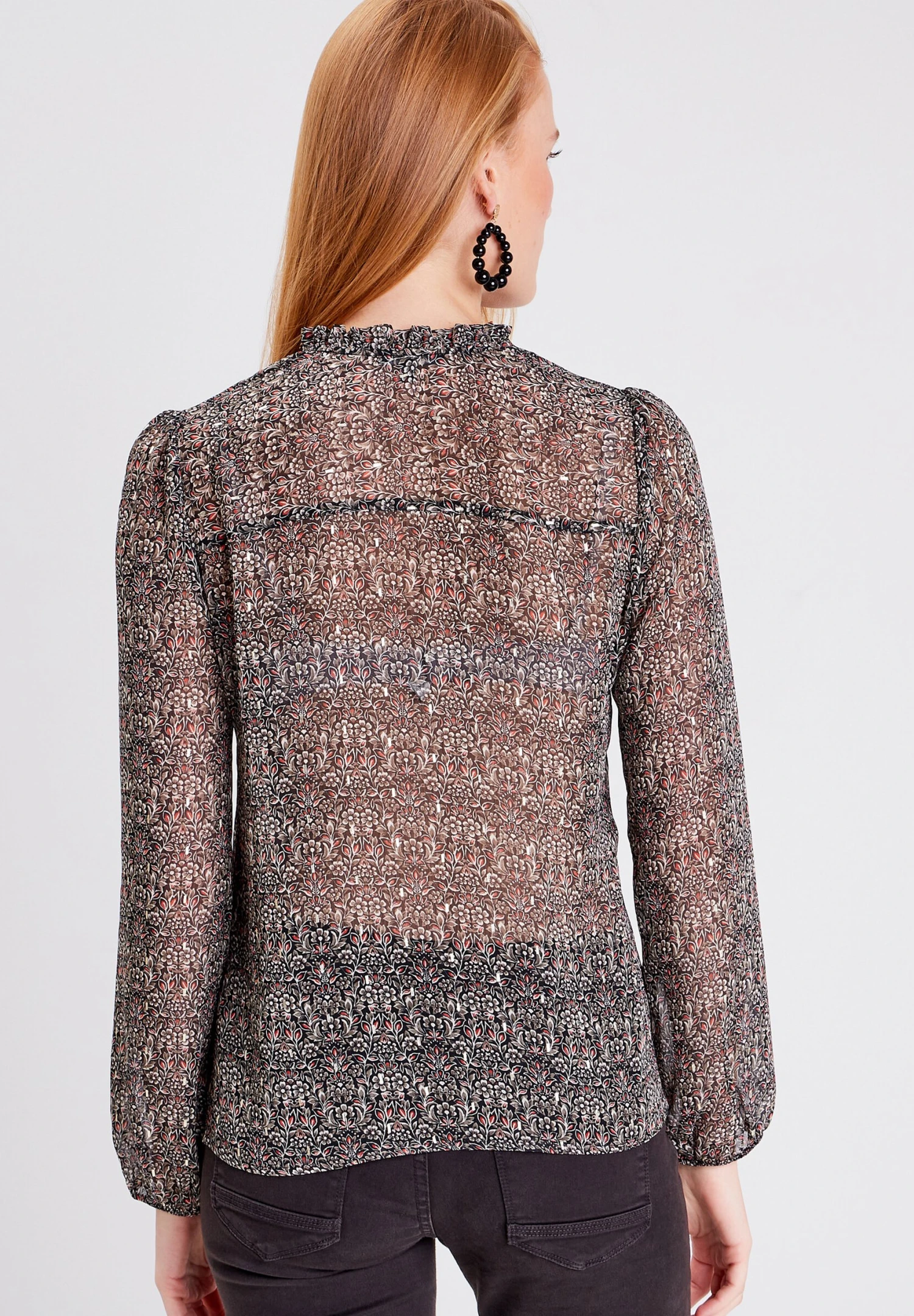 Langen Armeln - Blouse - Noir 3 Langen Armeln - Blouse - Noir - Afbeelding 3