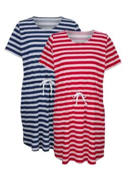 2 Pack - Strandaccessoire - Marineblau Rot Weiß