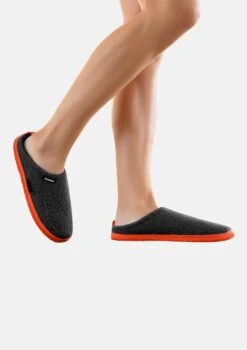 Giesswein Woolpops - Pantoffels - Anthrazit/Neonorange