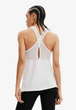 Desigual Sport Logo Vest - Top - White -Kleding Discount Winkel 7266b02ca20e40c1a0689303517ec7a7
