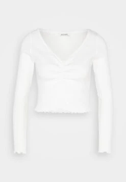 Monki Longsleeve - White -Kleding Discount Winkel 73b156317cd64373b82e66e8192b771f