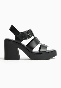BERSHKA Cage- Sandalen Met Plateauzool - Black -Kleding Discount Winkel 78f9c52cd35c488897f77f4080a3483f