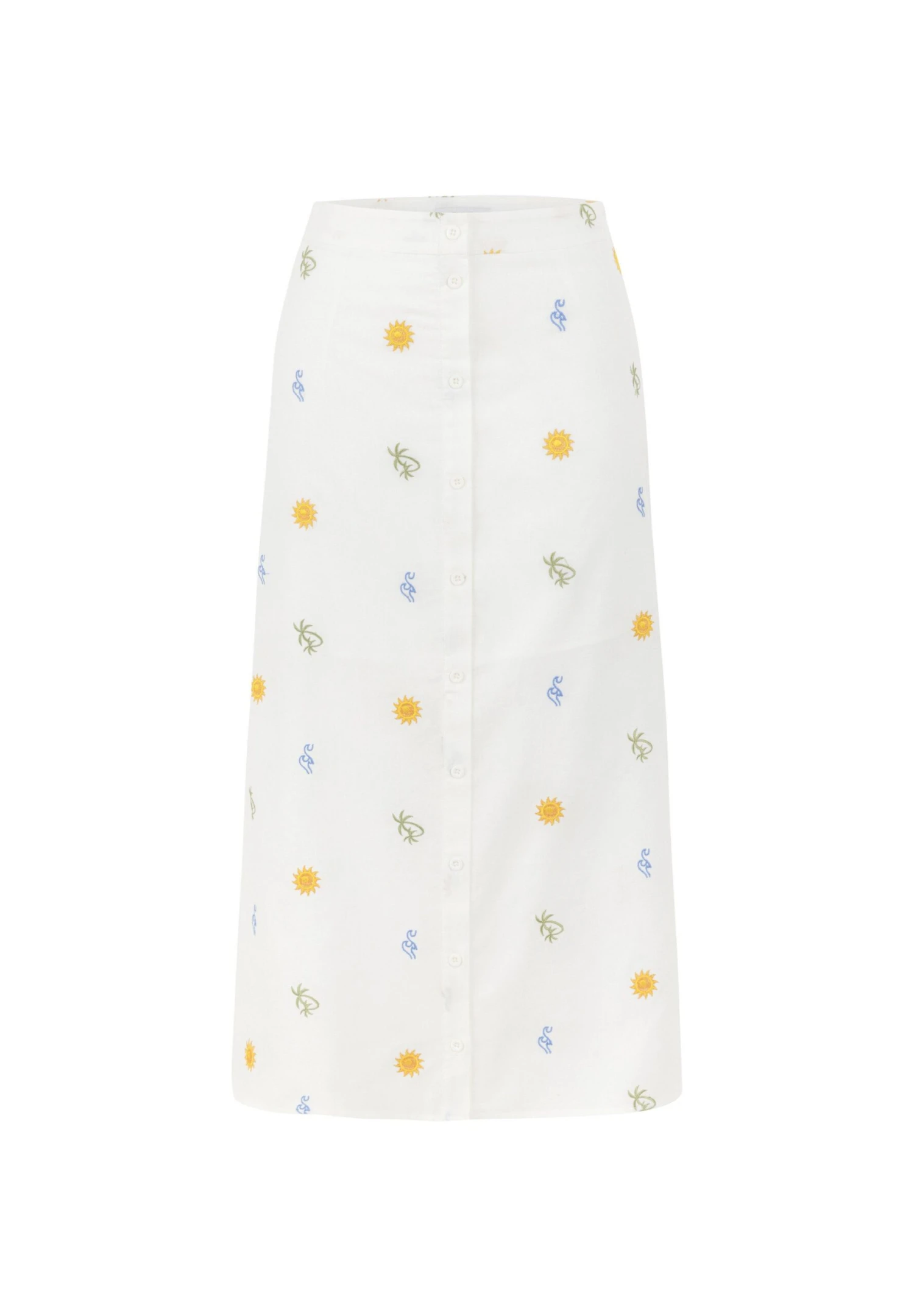 Twist Embroidered - A-Lijn Rok - White 5 Twist Embroidered - A-Lijn Rok - White - Afbeelding 5