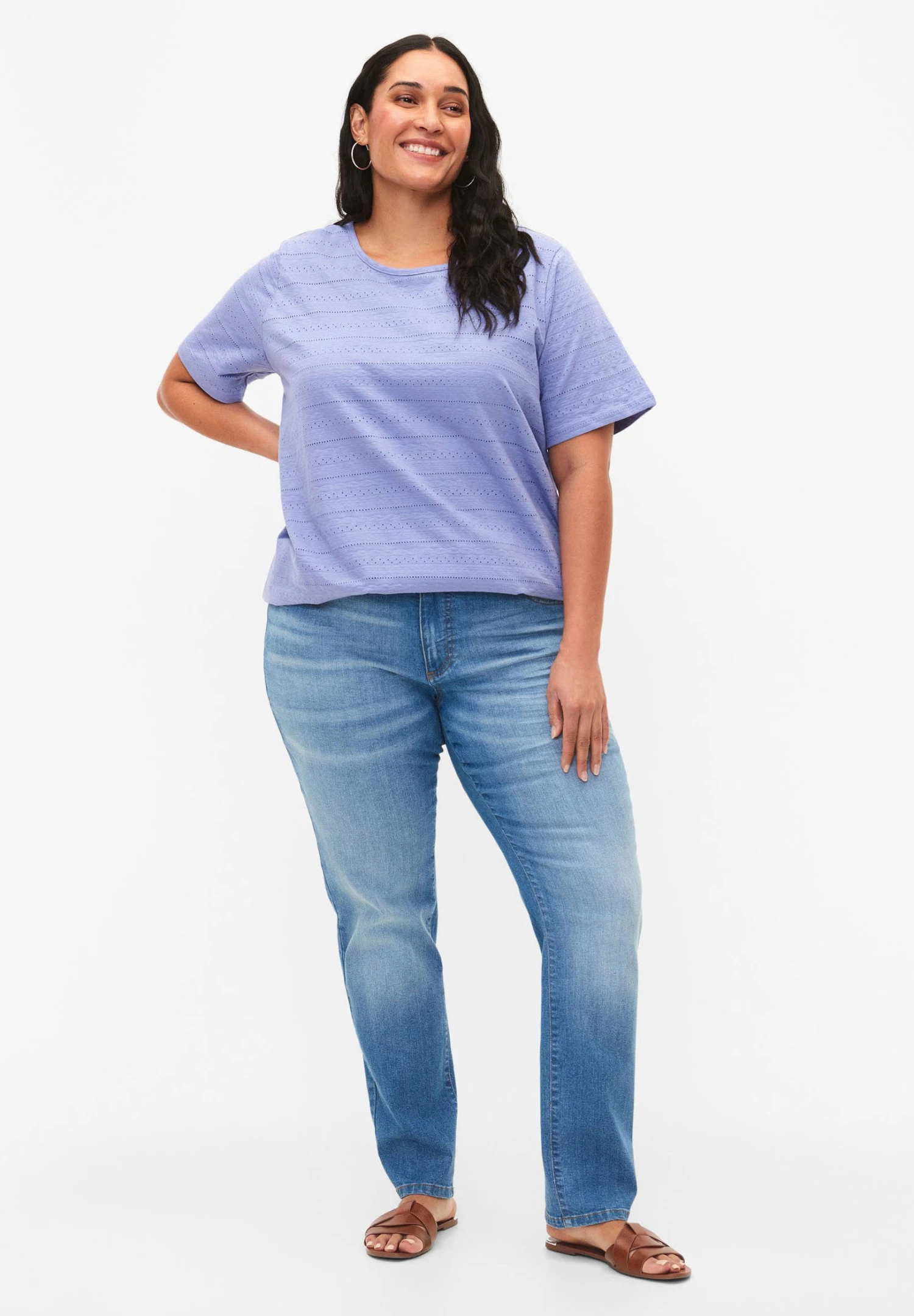 Zizzi Short-Sleeved- T-Shirt Print - Lavender Violet 2 Zizzi Short-Sleeved- T-Shirt Print - Lavender Violet - Afbeelding 2