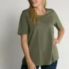 Ulla Popken T-Shirt Basic - Lodengrün