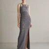 HERVE LEGER Variegated Rib Gown - Cocktailjurk - Grey