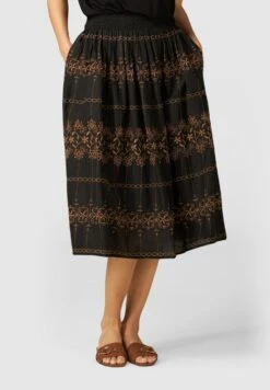Lunga Ricamata - A-Lijn Rok - Nero
