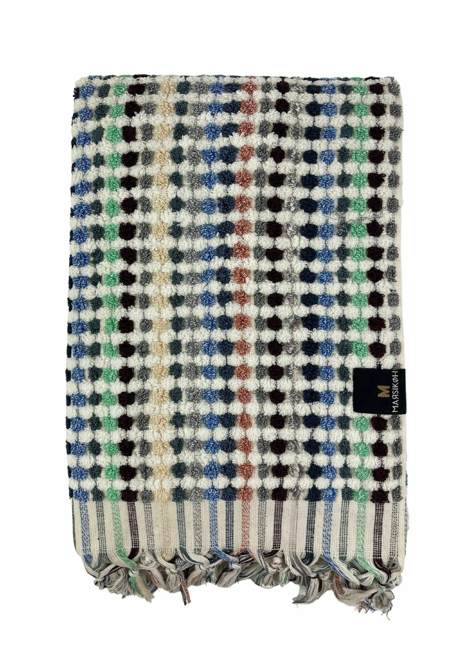 Pompom- Strandhanddoek - Blue Grey 1 Pompom- Strandhanddoek - Blue Grey