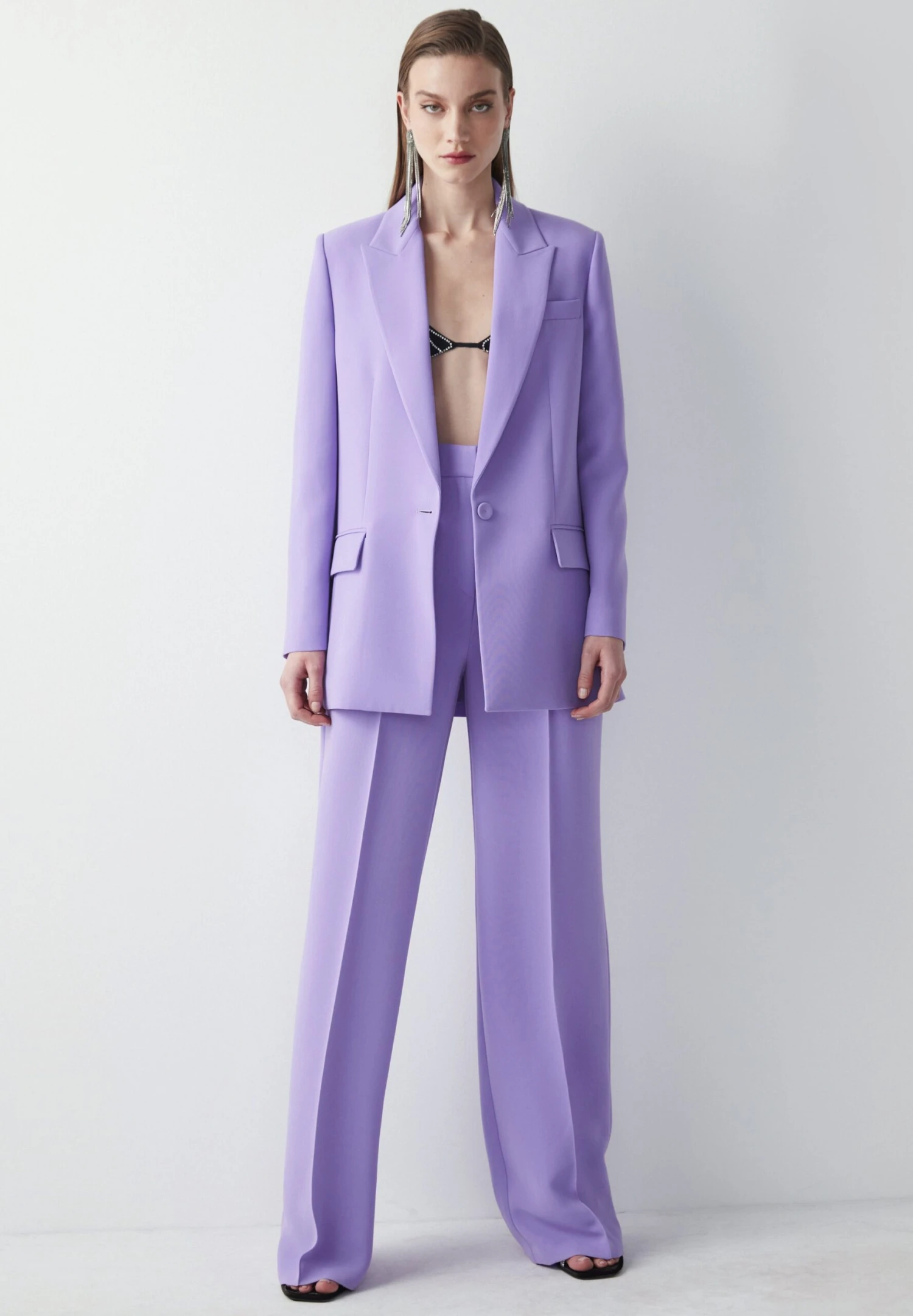 Ipekyol Relaxed Fit Mono Collar With Stitch Detail - Halflange Jas - Lavander 2 Ipekyol Relaxed Fit Mono Collar With Stitch Detail - Halflange Jas - Lavander - Afbeelding 2