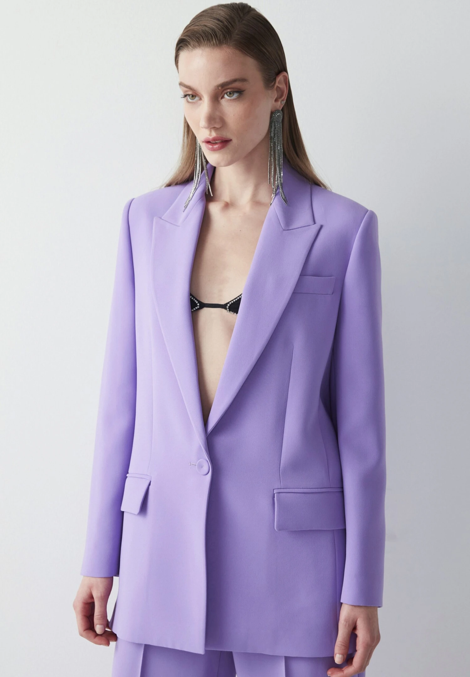 Ipekyol Relaxed Fit Mono Collar With Stitch Detail - Halflange Jas - Lavander 4 Ipekyol Relaxed Fit Mono Collar With Stitch Detail - Halflange Jas - Lavander - Afbeelding 4