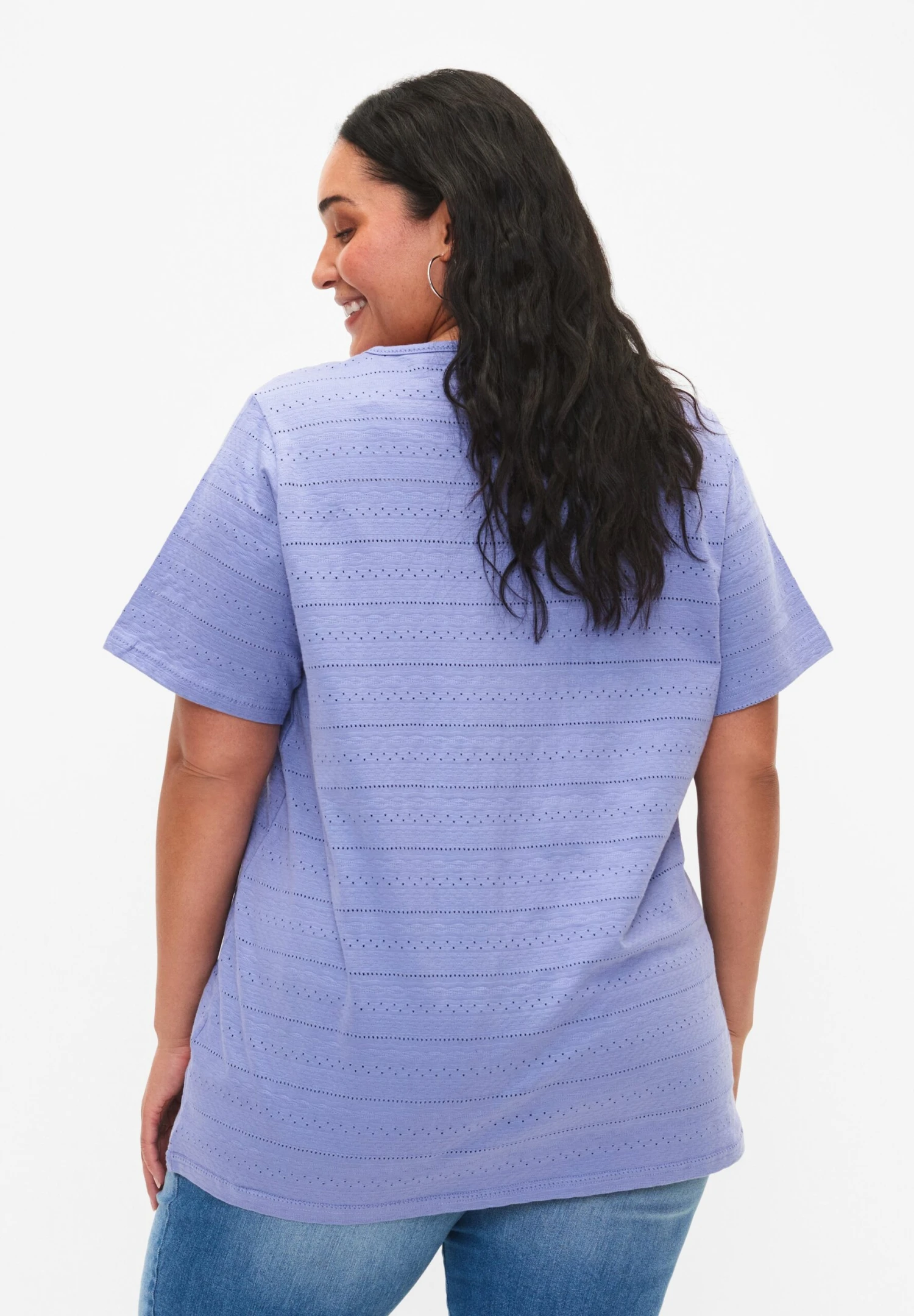 Zizzi Short-Sleeved- T-Shirt Print - Lavender Violet 3 Zizzi Short-Sleeved- T-Shirt Print - Lavender Violet - Afbeelding 3