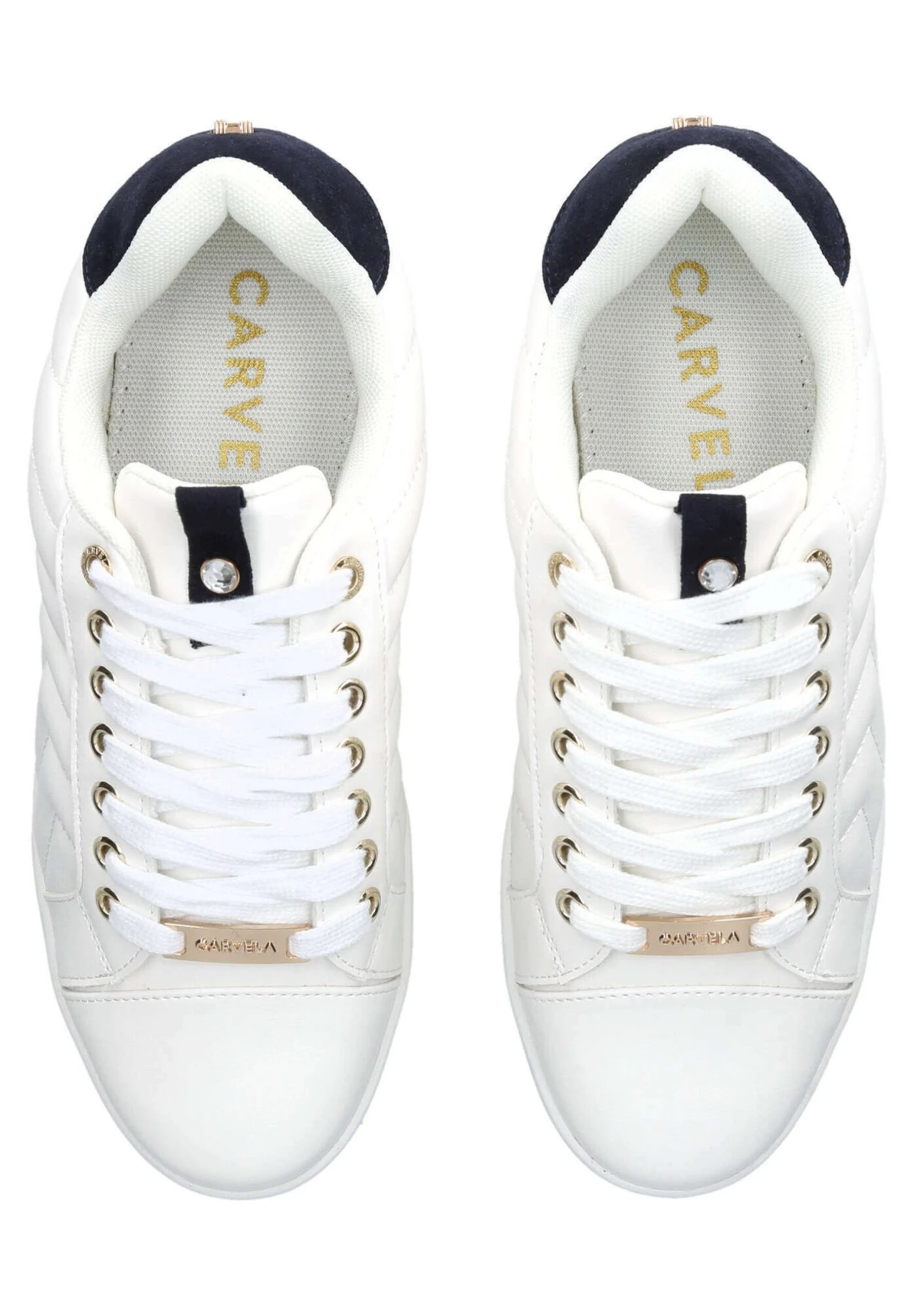 Carvela Joyful Quilt - Sneakers Laag - White/Navy 3 Carvela Joyful Quilt - Sneakers Laag - White/Navy - Afbeelding 3