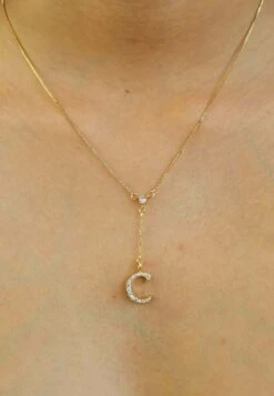 Initial Alphabet Letter C Pendant- Ketting - Gold-Coloured