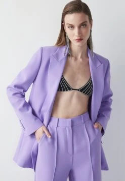 Ipekyol Relaxed Fit Mono Collar With Stitch Detail - Halflange Jas - Lavander