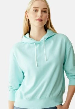 Marks & Spencer Cotton Rich Cropped - Hoodie - Pale Aqua
