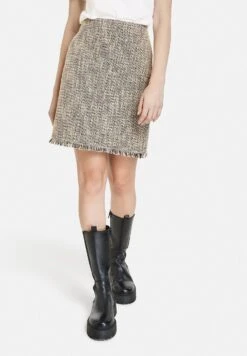 Taifun Mit Fransenkante - A-Lijn Rok - Roasted Hazel Gemustert