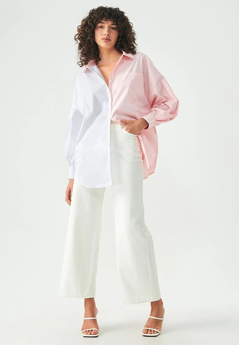 Requisite - Overhemdblouse - Pink White 2 Requisite - Overhemdblouse - Pink White - Afbeelding 2