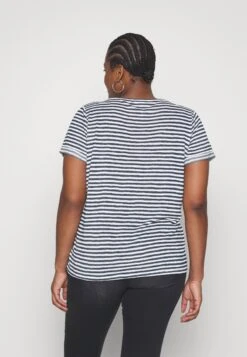 Objtessi Slub V Neck - T-Shirt Basic - Blue/White -Kleding Discount Winkel a2208398d82e4309b4ce7270d524e963