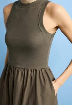 Next Sleeveless Poplin Mix Midi Standard - Jurk - Taupe Brown -Kleding Discount Winkel a9bd6749633e4403b608f57fd32e67a1