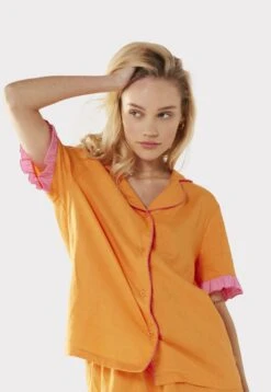 Set Ruffle Trim- Pyjama - Orange -Kleding Discount Winkel ac48e40722dc4e2b9b9bfd291e722af3