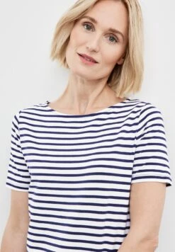 Gerry Weber 1/2 Arm Gestreiftes - T-Shirt Print - Blau Ecru Weiss Ringel 9 Gerry Weber 1/2 Arm Gestreiftes - T-Shirt Print - Blau Ecru Weiss Ringel -Kleding Discount Winkel b010b0469e114b788f50f68665043a44