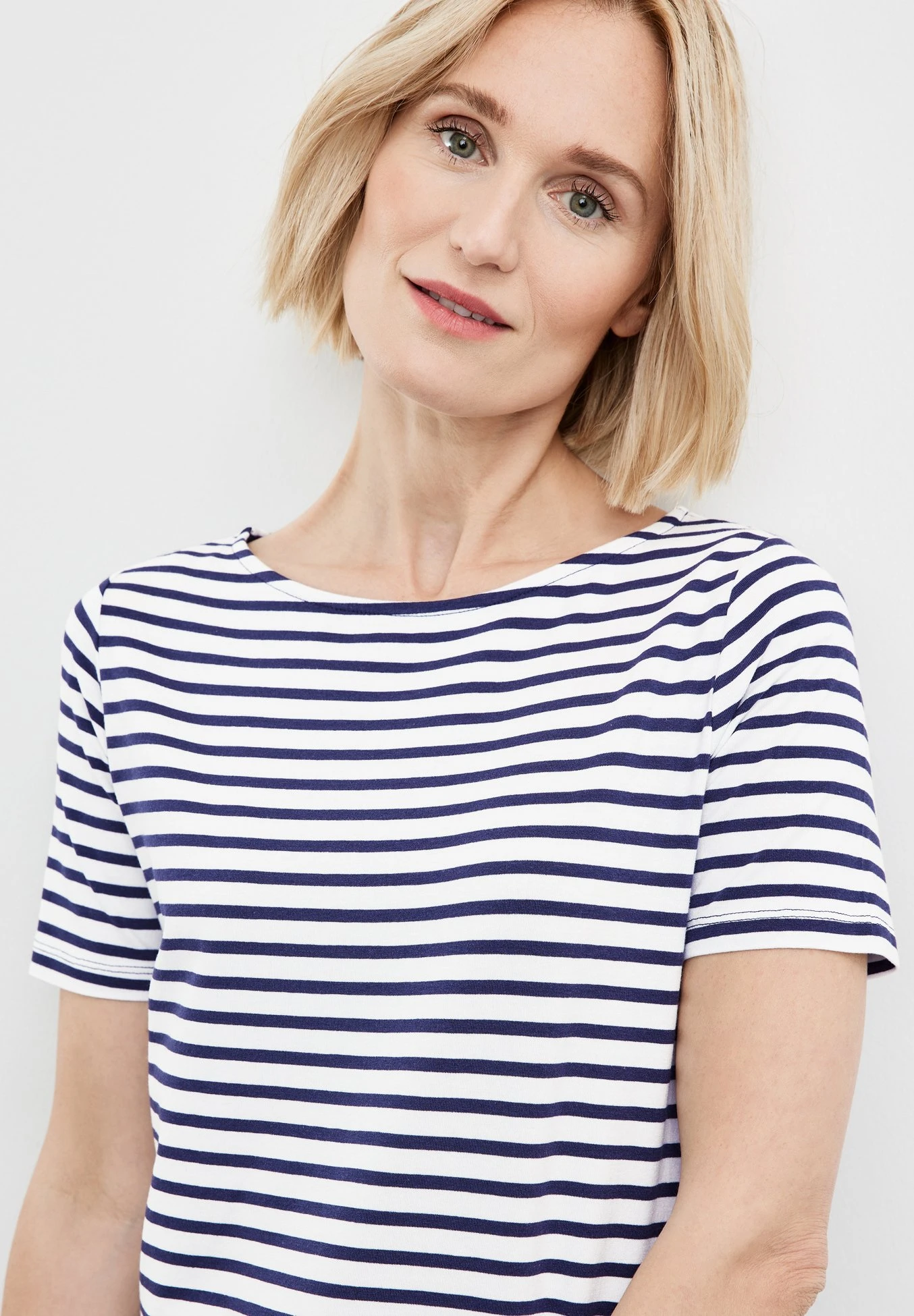 Gerry Weber 1/2 Arm Gestreiftes - T-Shirt Print - Blau Ecru Weiss Ringel 4 Gerry Weber 1/2 Arm Gestreiftes - T-Shirt Print - Blau Ecru Weiss Ringel - Afbeelding 4