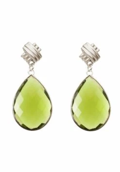 Gemshine Peridot Quarz Tropfen - Oorbellen - Silver Coloured